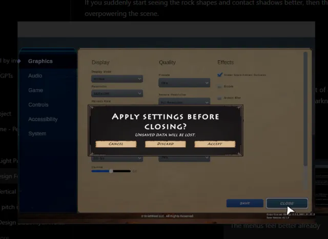 Settings UI